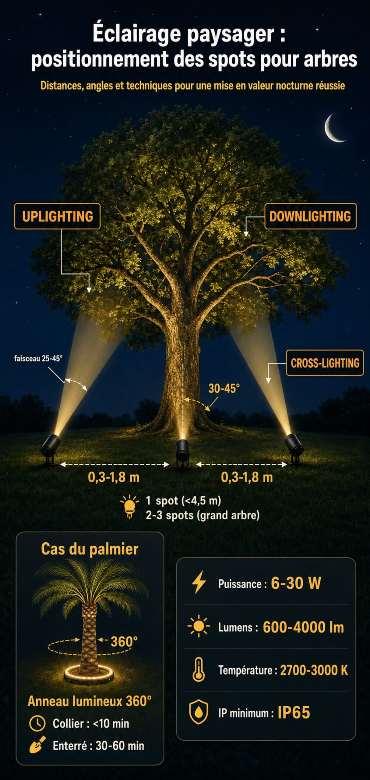 Infographie guide de positionnement des spots d
